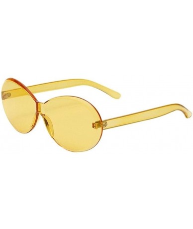 Rimless Summer Rimless Sunglasses Women Fashion Designer Transparent Sun Glasses Cool Color - Y - CT198GD3CY3 $40.12