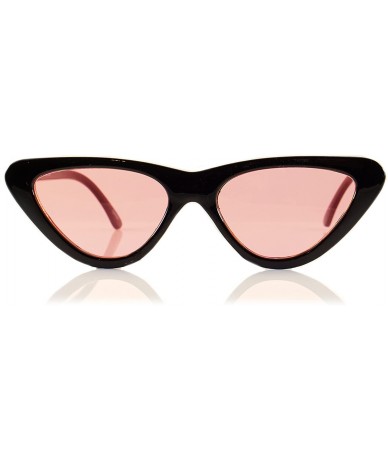 Cat Eye Iconic Celebrity Eye-Candy Slim Cat-Eye Sunglasses A056 - Pink - CZ1893HQ7OA $10.67