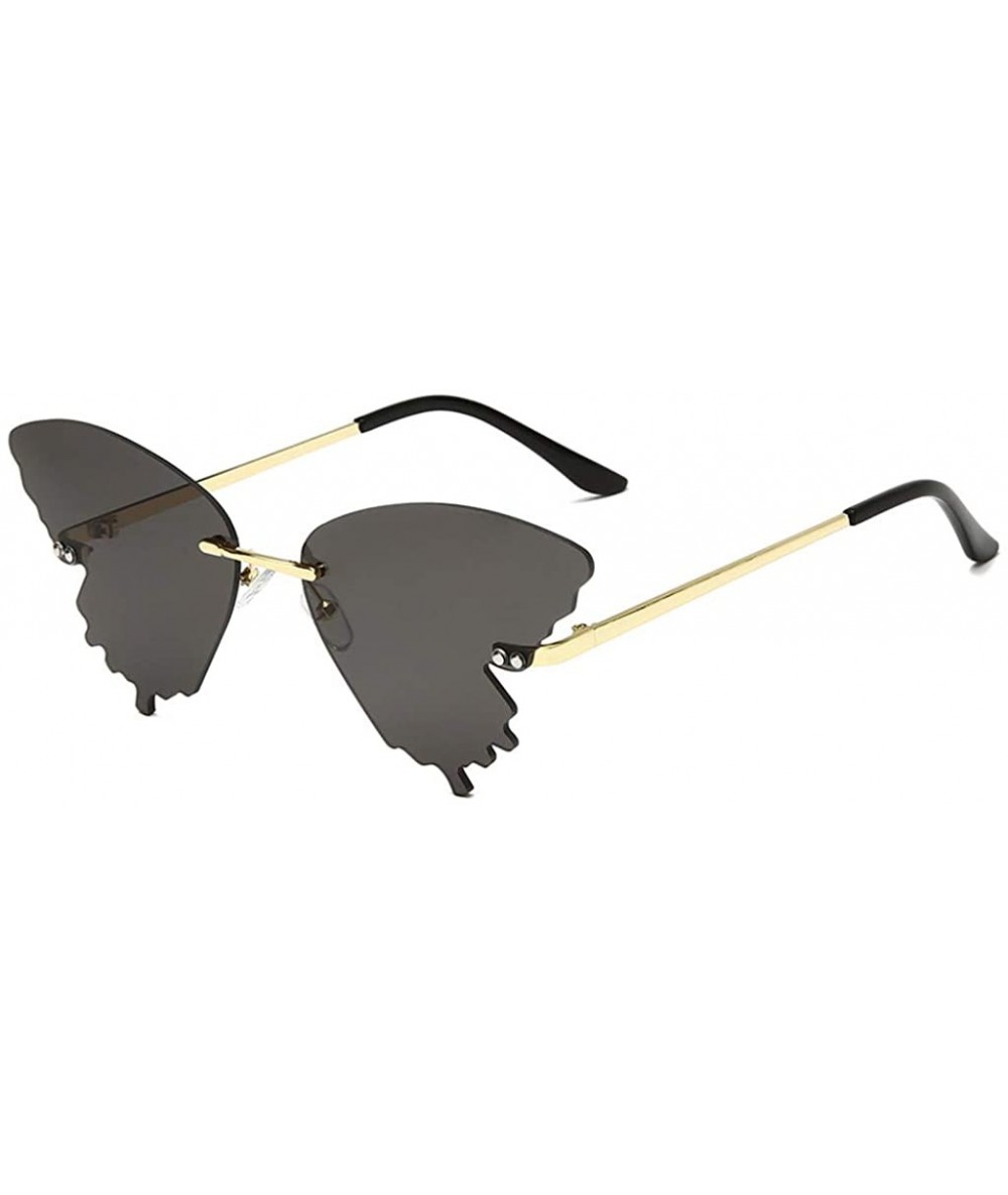 Goggle Sunglasses for Women and Men - Gradient Butterfly Shape Ladies Shades UV Protection Sun Glasses - B - C2190DSGG6W $9.42