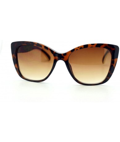 Butterfly Classy Designer Sunglasses Womens Oversized Square Butterfly Frame - Tortoise - CK11X91MIHR $9.64