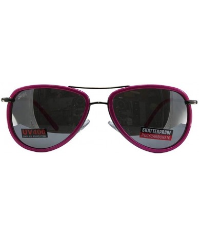 Aviator 3 Pairs Swag Aviator B Fashion Sunglasses Red Purple Pink Frame Flash Mirror Lens - CT18Z6RMUQR $34.44