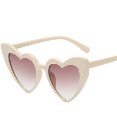 Oversized Heart Shaped Sunglasses for Women - Cat Eye Oversized UV Glasses Sun Glasses Vintage Party Heart Eyeglasses - G - C...