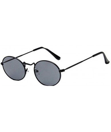Goggle Vintage Retro Oval Sunglasses Ellipse Metal Frame Glasses Trendy Fashion Shades - A - C318UE5SH4D $10.88