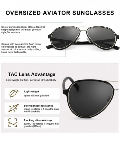 Aviator Aviator Sunglasses Women Polarized - Matte Black Frame / Grey Polarized Lens - C6193G7ZY8N $14.66