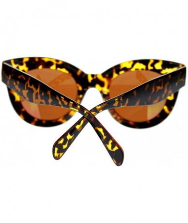 Wayfarer Womens Thick Plastic Horn Rim Mod Chic Retro Cat Eye Sunglasses - Tortoise - CA11NJ208VT $9.04