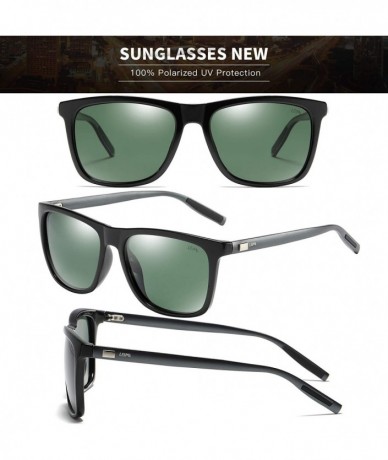 Wayfarer Unisex Polarized Aluminum Sunglasses Vintage Sun Glasses for Men Women - 02-black Frame / Green Lens - CK18NITAN7S $...
