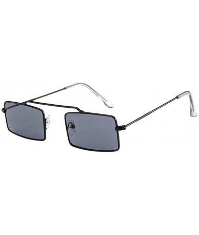 Square Man and Woman Vintage Slender Square Sunglasses-Retro Metal Frame Square Sunglasses Candy Colors - G - CI196UCWUGL $5.99