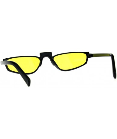 Rectangular Vintage Fashion Sunglasses Unisex Skinny Frame Unique Pop Up Bridge - Black (Yellow) - CT18DA5O52M $13.30