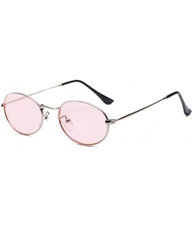 Oval New Fashion Brand Oval Sunglasses For Women Girls Vintage Alloy Red Black Clear Lens Sun Glasses Female Male - 4 - CQ198...