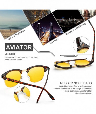 Square Night Vision Glasses for Driving - HD night driving glasses anti glare polarized mens women glasses - Black/Red - CV18...