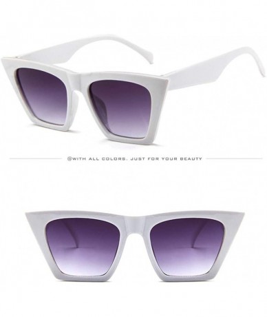 Oversized Fashion Women Men Summer Oversized Sunglasses Vintage Cateye UV400 Sun Glasses - White - CZ18T09ROX9 $10.84