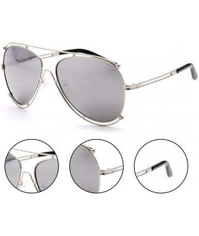 Aviator Full Metal Frame Fashion Aviator Sunglasses - Silver Silver - C912KW9CEAX $6.92