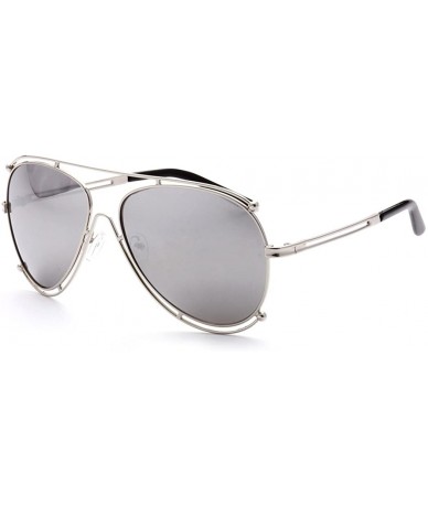 Aviator Full Metal Frame Fashion Aviator Sunglasses - Silver Silver - C912KW9CEAX $6.92