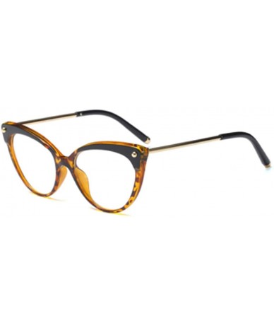 Cat Eye Unisex Retro Plastic Metal Round Full Frame Cat Eye Design Sunglasses - Leopard - CH18T2MQ8A4 $9.00