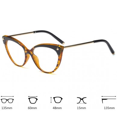 Cat Eye Unisex Retro Plastic Metal Round Full Frame Cat Eye Design Sunglasses - Leopard - CH18T2MQ8A4 $9.00