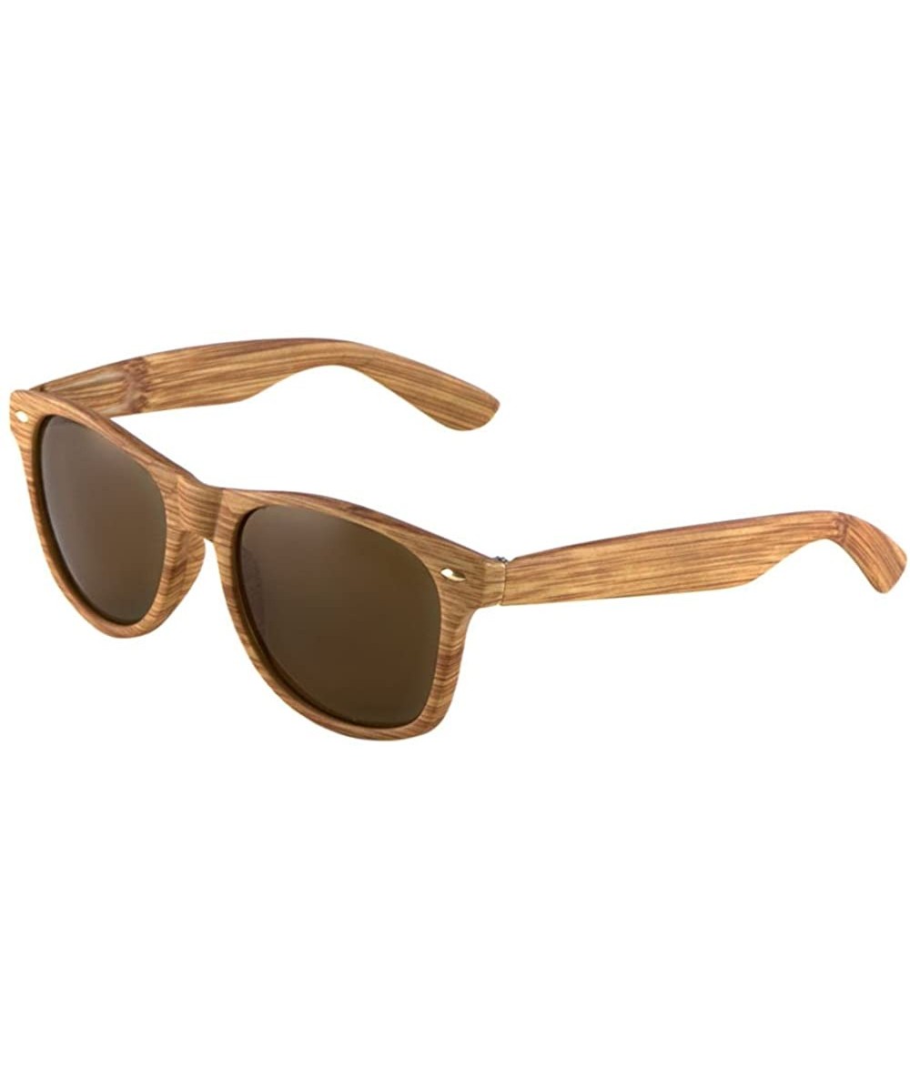 Aviator Unisex Retro Classic Glasses Wood Pattern Frame Brown Lens - Honey Oak - CR185G005NG $18.73