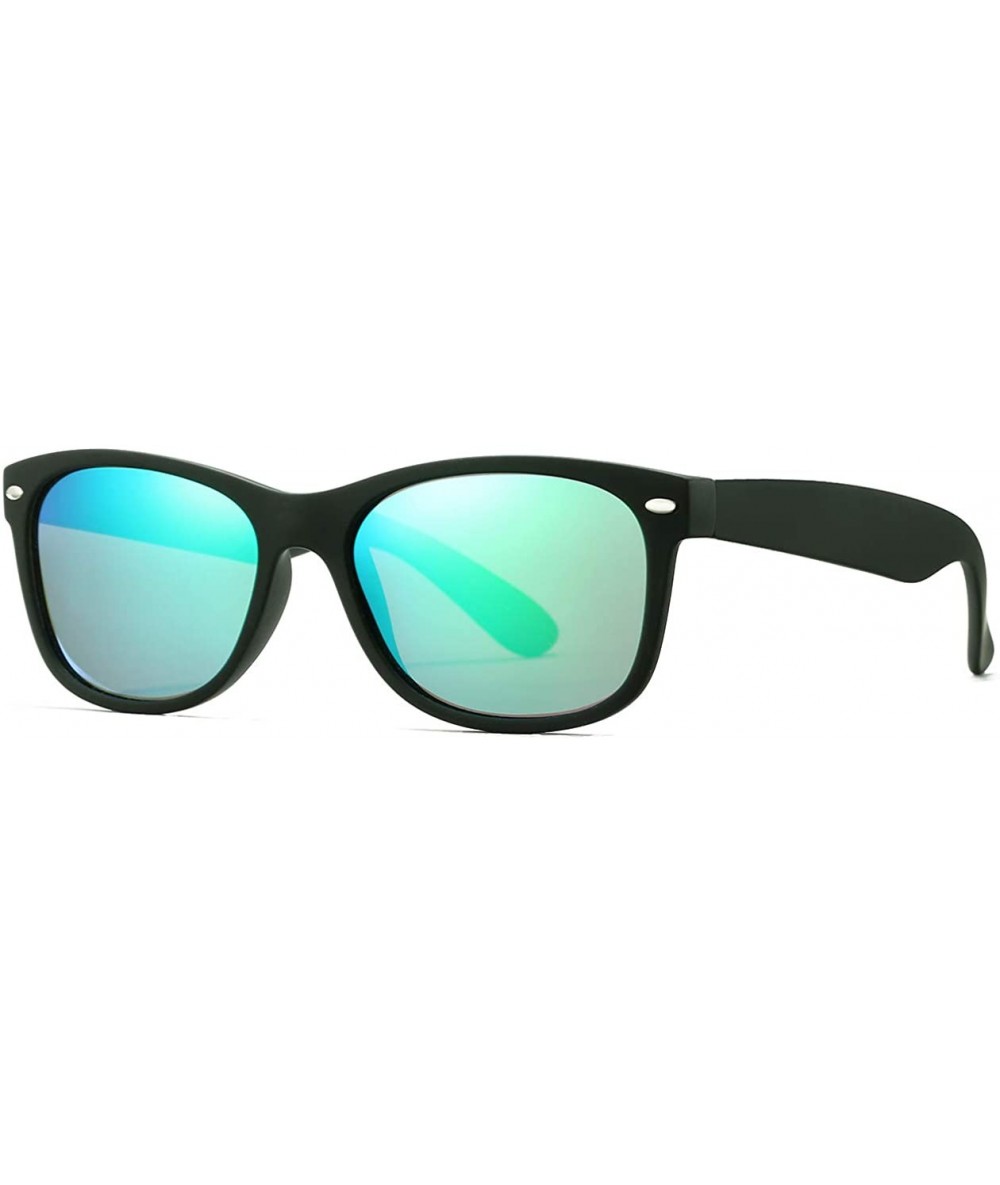Square Classic Polarized Sunglasses for Juniors with Small Face Women Men UV400 Protection-55mm - C31949E629D $9.04