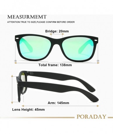 Square Classic Polarized Sunglasses for Juniors with Small Face Women Men UV400 Protection-55mm - C31949E629D $9.04