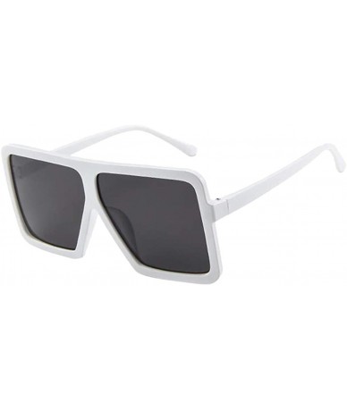 Wayfarer Square Oversized Sunglasses-Fashion Oversize Siamese Lens Sunglasses Women Men Succinct Style - White - CK194GYXCGQ ...