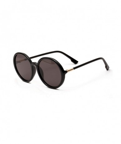 Oversized 1Pair Semi-metal Round Sunglasses Driving Shades Sun Glasses Gift for Friends - Black - C0199QKKUG2 $31.45