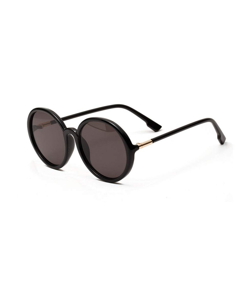 Oversized 1Pair Semi-metal Round Sunglasses Driving Shades Sun Glasses Gift for Friends - Black - C0199QKKUG2 $31.09