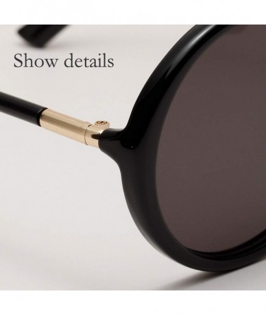 Oversized 1Pair Semi-metal Round Sunglasses Driving Shades Sun Glasses Gift for Friends - Black - C0199QKKUG2 $17.71