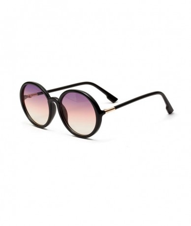 Oversized 1Pair Semi-metal Round Sunglasses Driving Shades Sun Glasses Gift for Friends - Black - C0199QKKUG2 $31.09