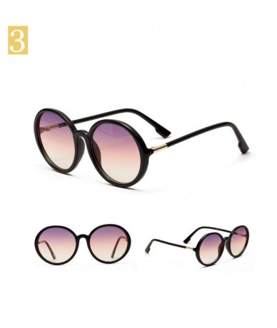 Oversized 1Pair Semi-metal Round Sunglasses Driving Shades Sun Glasses Gift for Friends - Black - C0199QKKUG2 $17.71