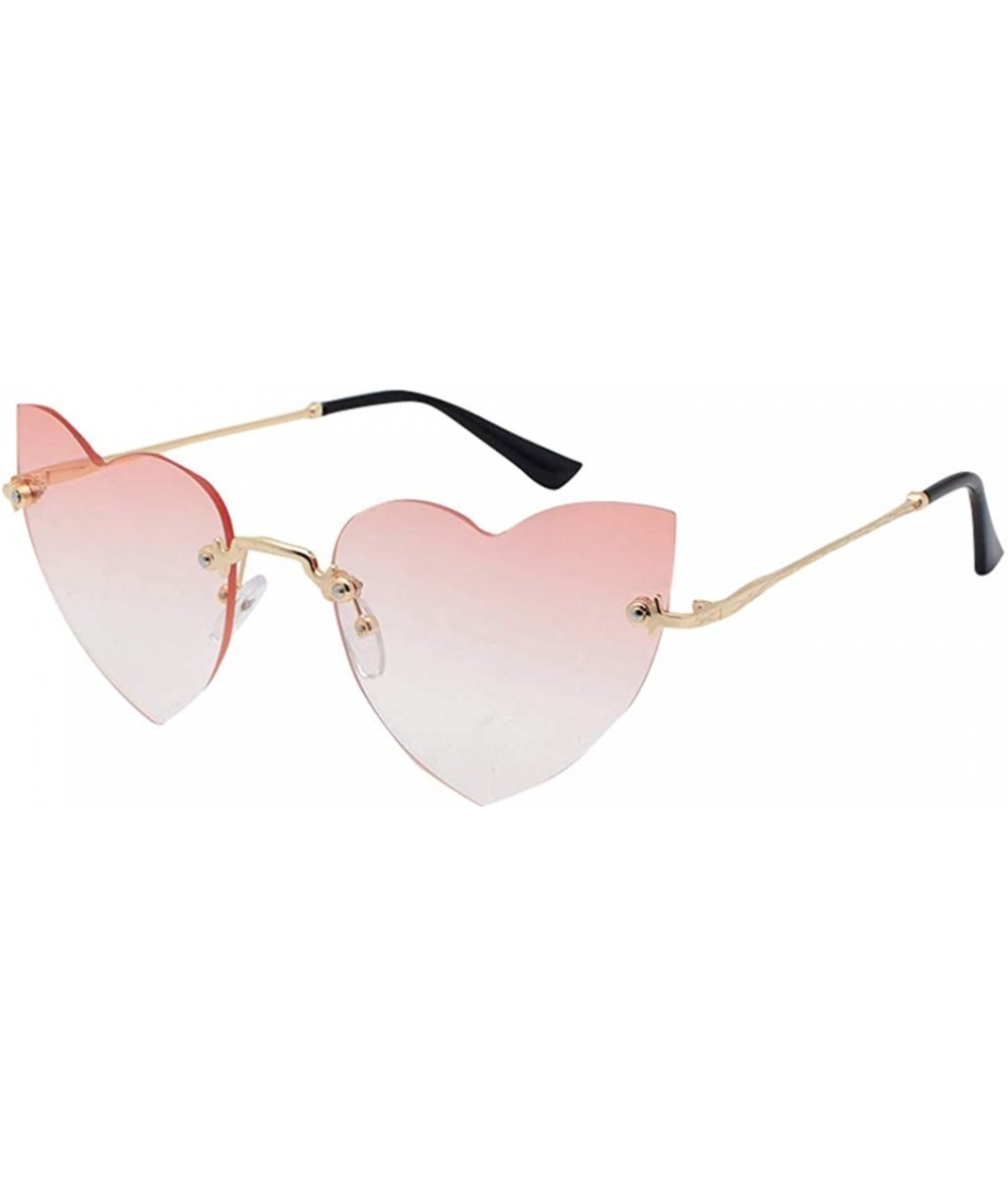 Oversized Irregular Heart Shaper Sunglasses For Women Polarized Uv Protection - Rimless Sun Glasses Stylish Outdoor Eyewear -...