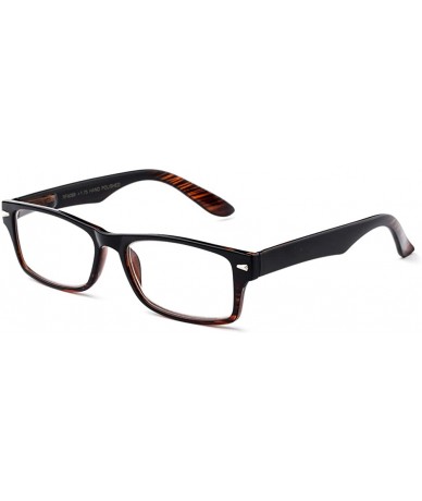 Rectangular Newbee Fashion Plastic Rectangular Glasses - 1928 Black/Stripe - CC18549IOAL $24.98