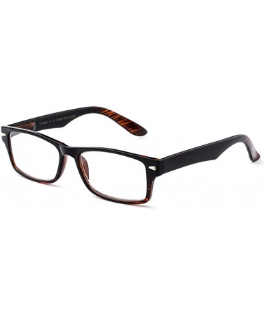 Rectangular Newbee Fashion Plastic Rectangular Glasses - 1928 Black/Stripe - CC18549IOAL $14.23