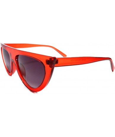 Cat Eye Classic Vintage Retro Womens Flat Top Cat Eye Sunglasses - Red - CX18TAK2HLL $10.32