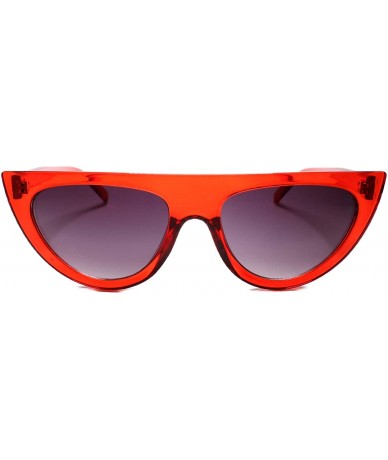 Cat Eye Classic Vintage Retro Womens Flat Top Cat Eye Sunglasses - Red - CX18TAK2HLL $10.32