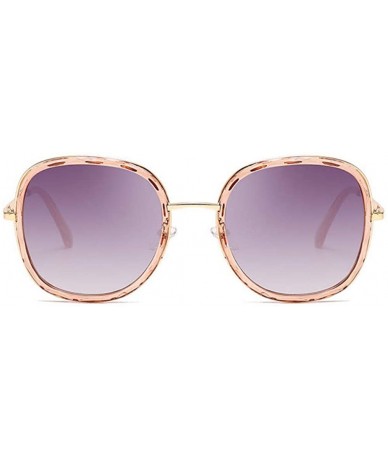 Oversized Metal Wave Leg Circular Frame Sunglasses Fashion Men's and Women's Universal Sunglasses - A - C318Q0IN3NA $30.26