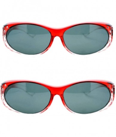 Sport Womens Polarized Fit Over Glasses Sunglasses Oval Rectangular - Wear Over Prescription Eyeglasses - CE194I65DG6 $11.23