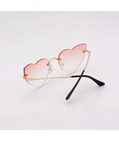 Oversized Irregular Heart Shaper Sunglasses For Women Polarized Uv Protection - Rimless Sun Glasses Stylish Outdoor Eyewear -...