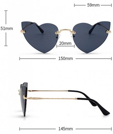 Oversized Irregular Heart Shaper Sunglasses For Women Polarized Uv Protection - Rimless Sun Glasses Stylish Outdoor Eyewear -...