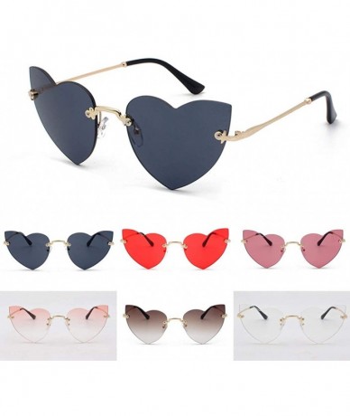 Oversized Irregular Heart Shaper Sunglasses For Women Polarized Uv Protection - Rimless Sun Glasses Stylish Outdoor Eyewear -...