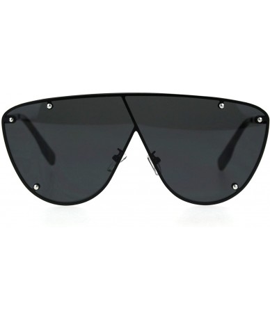 Shield Unisex Robotic Asymetrical Bridge Line Shield Flat Top Racer Sunglasses - Matte Black - CD18TXQW500 $11.92