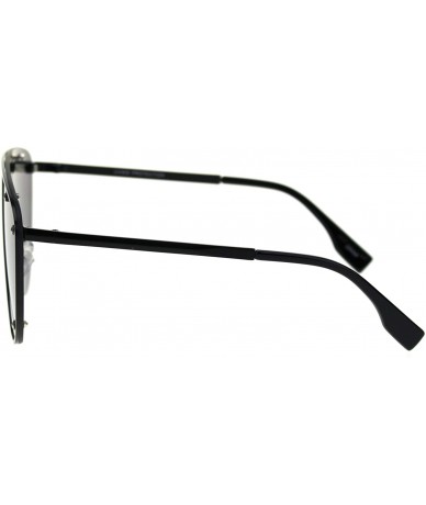 Shield Unisex Robotic Asymetrical Bridge Line Shield Flat Top Racer Sunglasses - Matte Black - CD18TXQW500 $11.92