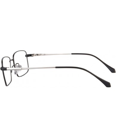 Rectangular 2 in 1 Eyewears- Blue Light Blocking Flat Glasses with Polarized UV-400 Sunglasses Clip-on-UOO3046 - Black - C718...