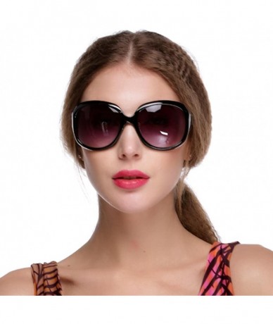 Oversized Women's Retro Vintage Sunglasses Shades Oversized Designer Lens Outdoor Driving Eyewear Glasses Sunglasses - CE18RQ...