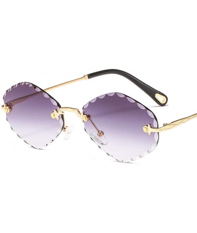 Semi-rimless Women Men Rimless Sunglasses Trending Gradient Tint Lens Sun Glasses Irregular Square Shade - Gray - CL18Y7DZ4OX...