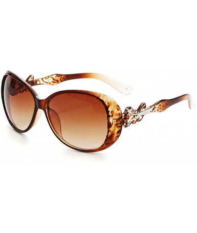 Oversized Retro Classic Sunglasses for Men or Women Plate Resin UV400 Sunglasses - Brown - CO18SZTE88I $29.71