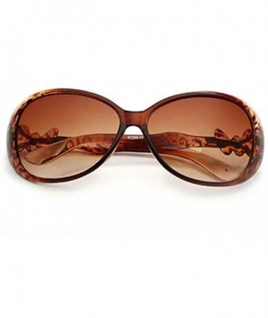 Oversized Retro Classic Sunglasses for Men or Women Plate Resin UV400 Sunglasses - Brown - CO18SZTE88I $13.71