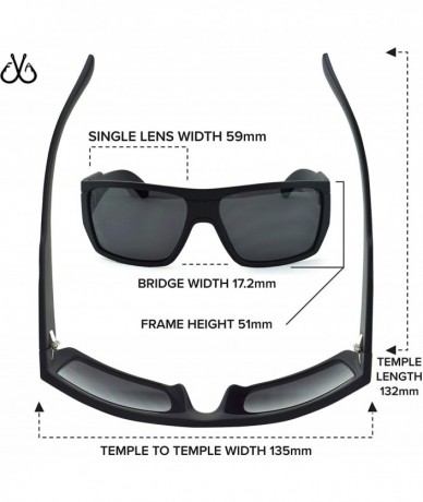 Rectangular Webster Men's Polarized Sport Fishing Sunglasses - Multiple Options - Matte Black - CZ18R4K53G4 $48.56