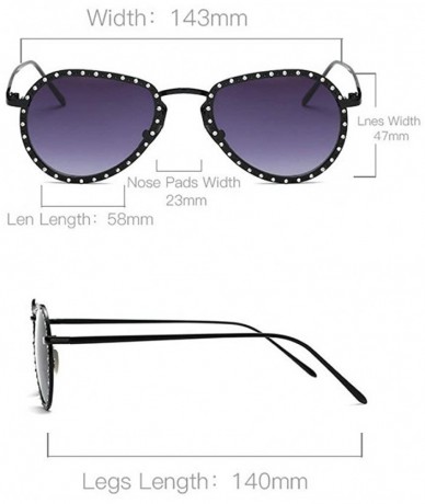 Oval Luxury Sunglasses Women's Designer Designer Diamond Women Handmade Rhinestone Sunglasses Women - Blue - CO193CM7AC2 $9.38