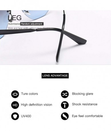 Rimless Oversized Rimless Sunglasses For Women Irregular Alloy Unique Frames Shades UV400 - C3 - CE1900ESQSN $9.50