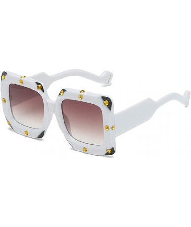 Rimless Vintage Colorful Thick-Rimmed Square Shape Sunglasses Anti Ultraviolet Eyeglasses - C - CN196QXHXNQ $18.63