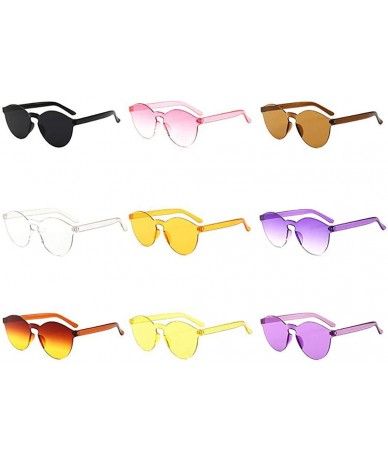 Round Unisex Fashion Candy Colors Round Outdoor Sunglasses - Purple - CE190L8SRUD $19.19